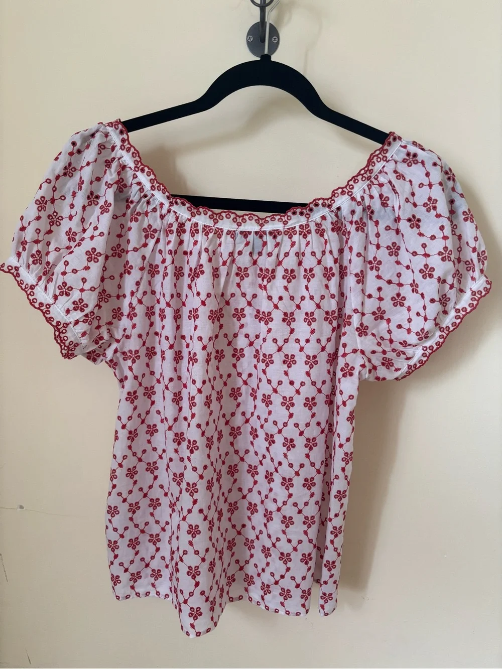 J. Crew scallop trim embroidered eyelet top